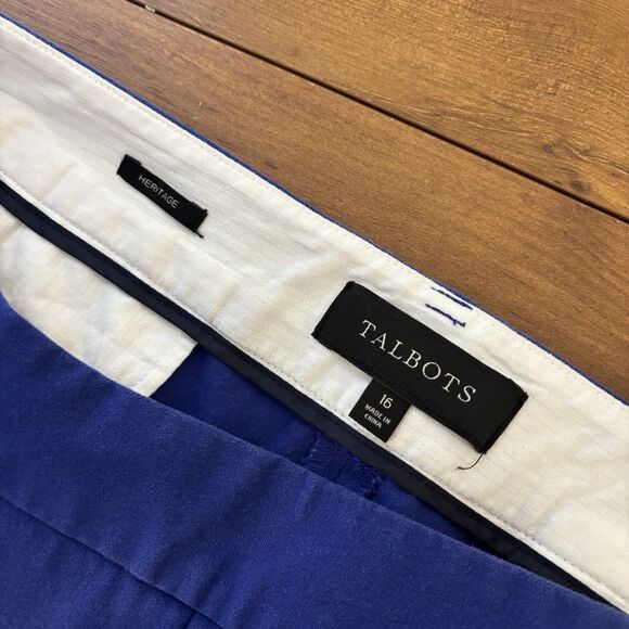 Talbots Heritage Women’s Size 16 Blue Cotton Blend Side Zip Ankle Pant READ - Picture 6 of 7